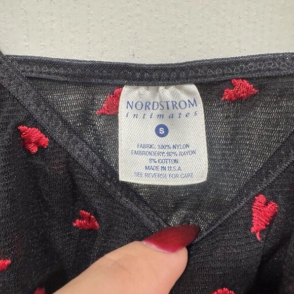Women’s Nordstrom Intimates Lingerie Slip Dress Size Small Valentines Hearts Red - Picture 6 of 6